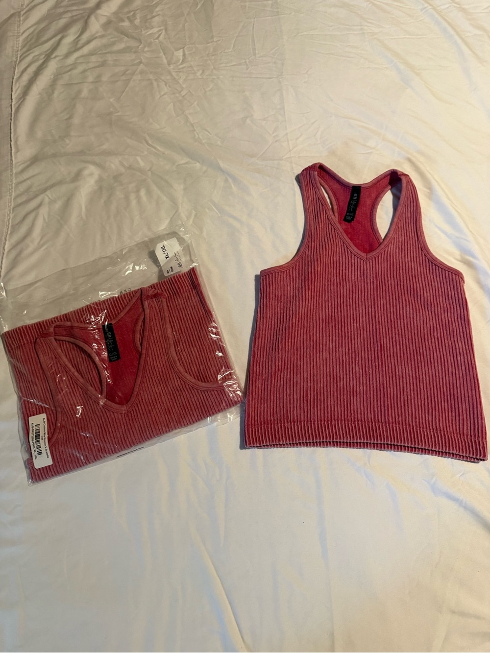 Ava Lane Boutique Amelia Ribbed V-Neck Mineral Wash Brami Tank XL/1X